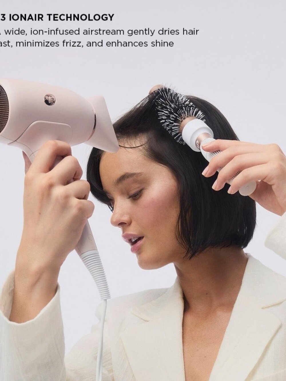 T3 Afar Travel Hair Dryer Folding Handle Satin Blush Pink Lightweight • NIB - Picture 6 of 8